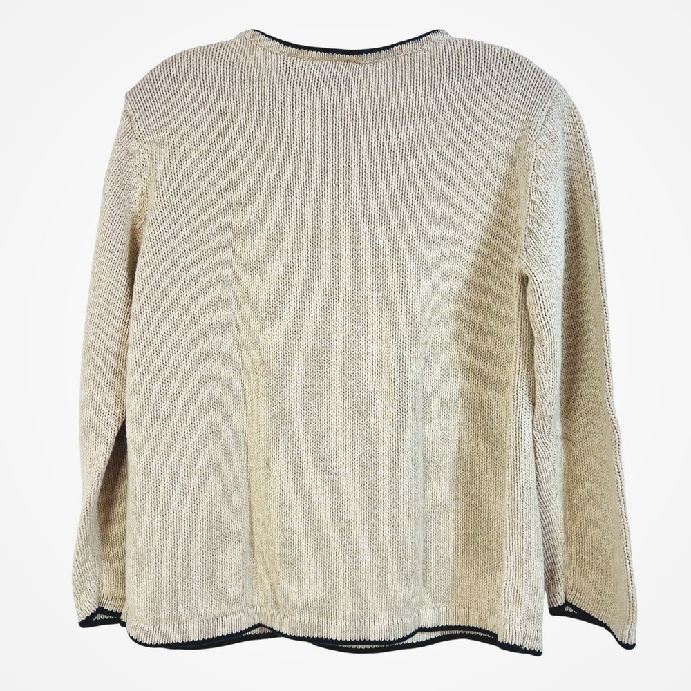 Crazy Horse Womens Cozy Knit‎ Sweater Size S Cream Neutral Winter Cabincore - Picture 3 of 9